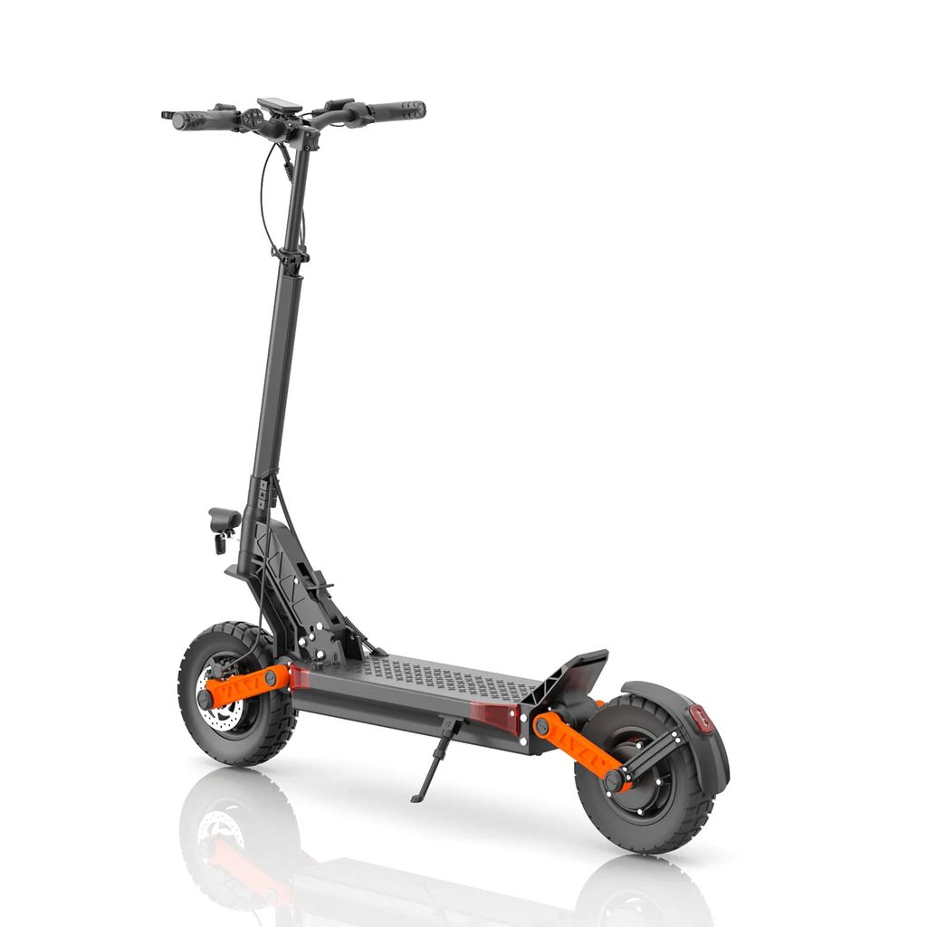 Joyor S10-S-Z E-Scooter mit Blinker – Trittbrett und Federung Detail