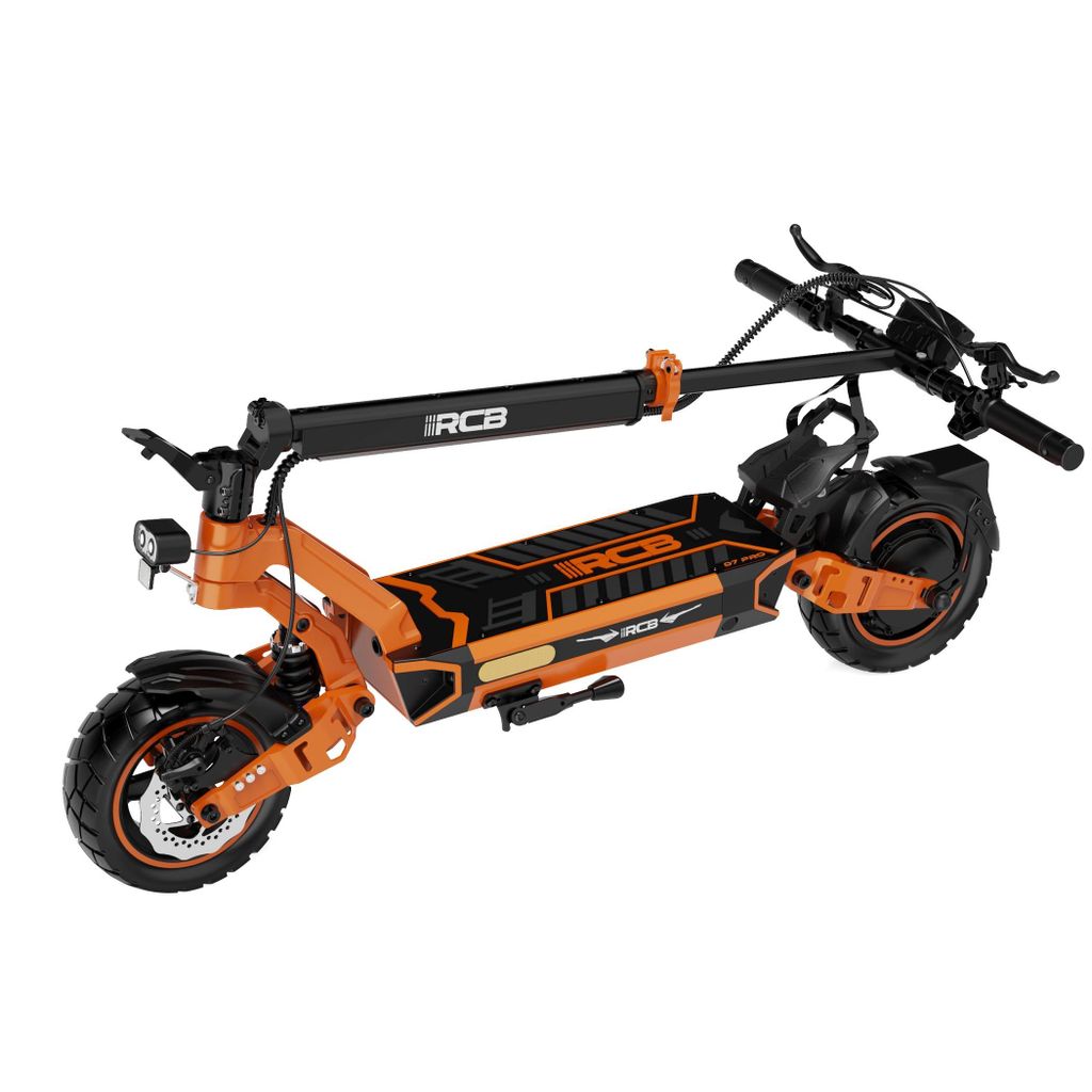 RCB D7 Pro Ultra E-Scooter Orange mit ABE mit Straßenzulassung – Detailansicht Motor und Hinterrad