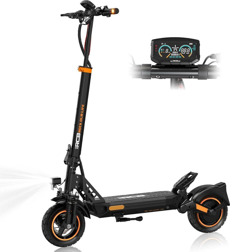 RCB D5 Pro Ultra E-Scooter Orange mit ABE – 1600W Peak, 48V/27Ah, 120 km Reichweite, NFC, Blinker, App