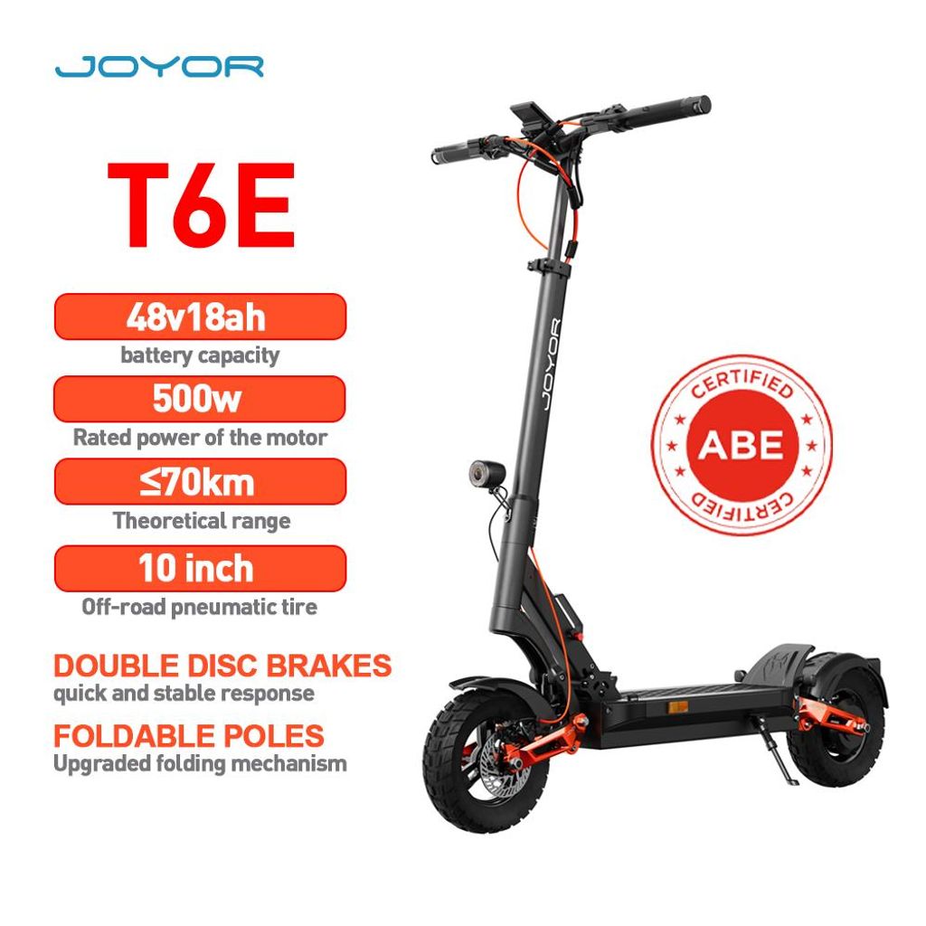 Joyor T6E E-Scooter mit ABE mit Straßenzulassung – Seitenansicht, faltbar