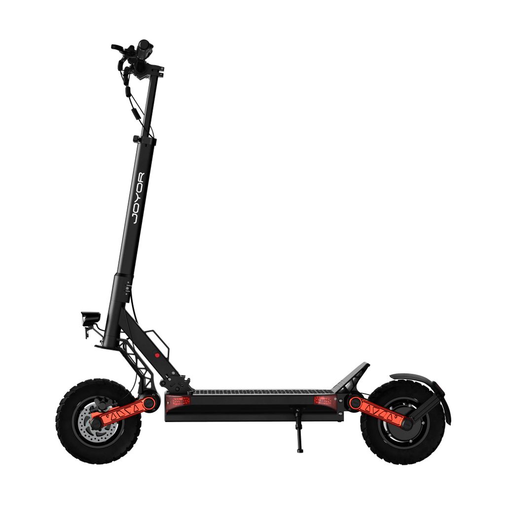 Joyor S10-S-Z E-Scooter mit Blinker – Detailansicht Motor und Hinterrad